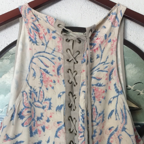 Chaser Vintage Tapestry Silk Tank Maxi Dress with Lace-Up Back Detailing - Picture 5 of 16